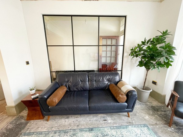 Home Renovation (Stockport, Cheshire): Black Framed Metal and Glass Room Divider