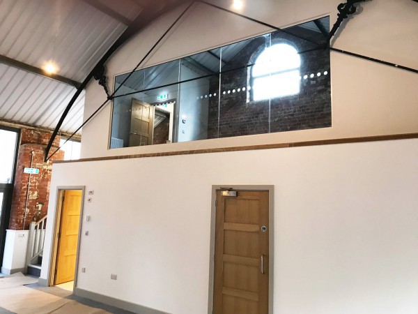 Colburn Developments (Stroud, Gloucestershire): Inline Single Glazed Acoustic Glass Partition on a Mezzanine