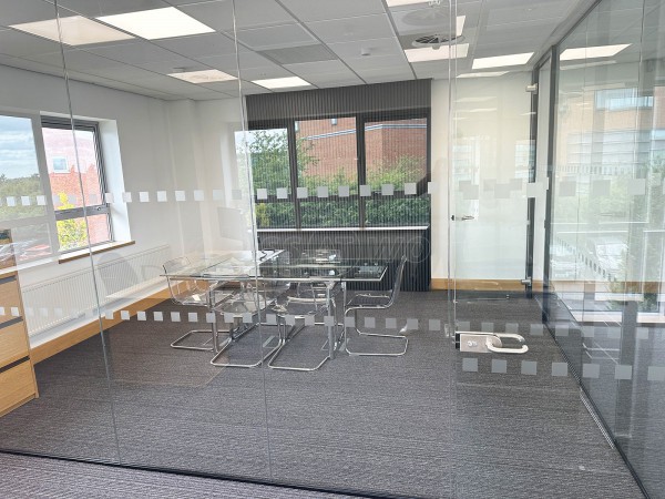 Computerlink (Enderby, Leicester): Two Room Glass Office With Black Trackwork