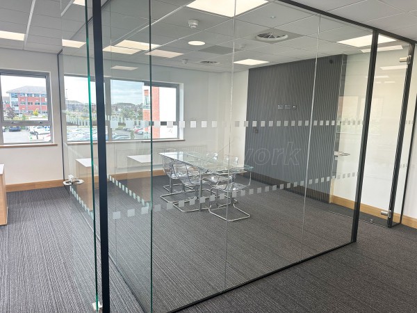 Computerlink (Enderby, Leicester): Two Room Glass Office With Black Trackwork