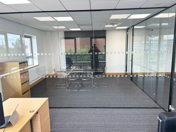Computerlink (Enderby, Leicester): Two Room Glass Office With Black Trackwork