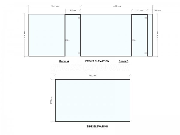 Computerlink (Enderby, Leicester): Two Room Glass Office With Black Trackwork