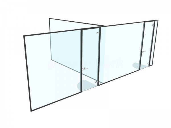 Computerlink (Enderby, Leicester): Two Room Glass Office With Black Trackwork