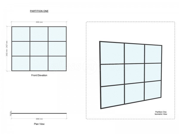 Cookes Furniture Ltd (Erdington, Birmingham): Glazed Room Dividers Using Our Black Metal and Glass T-Bar System