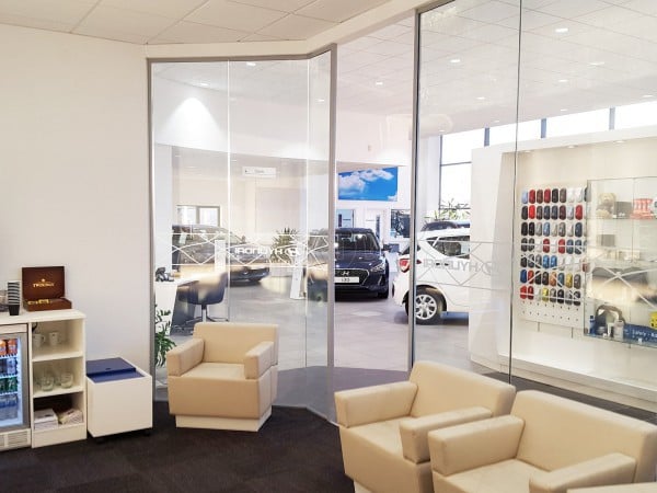 J Edgar & Son (Workington, Cumbria): Glass Walls For A Car Showroom