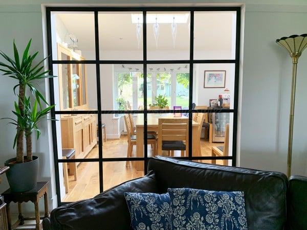 Domestic Project (Bournemouth, Dorset): T-Bar Metal Framed Room Divider With Acoustic Glass
