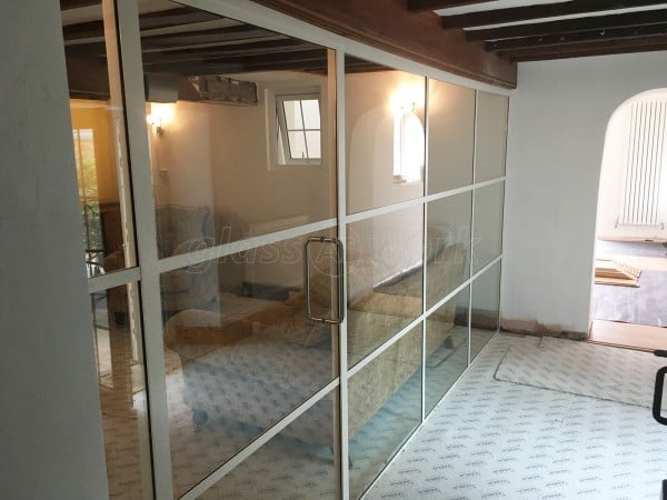 Domestic Project (Market Rasen, Lincolnshire): T-Bar Aluminium White Framed Glass Wall and Door