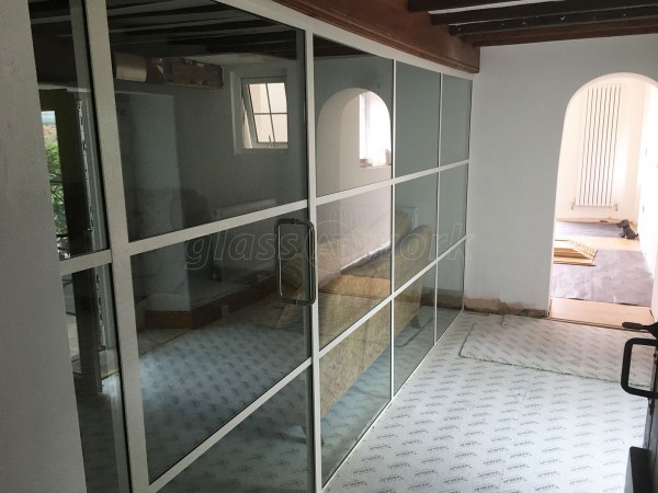 Domestic Project (Market Rasen, Lincolnshire): T-Bar Aluminium White Framed Glass Wall and Door