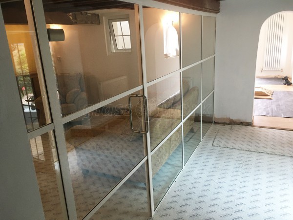Domestic Project (Market Rasen, Lincolnshire): T-Bar Aluminium White Framed Glass Wall and Door