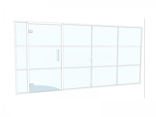 Domestic Project (Market Rasen, Lincolnshire): T-Bar Aluminium White Framed Glass Wall and Door