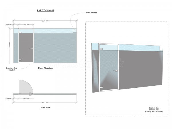 Residential Project (Wandsworth, London): Internal Double Glazed Glass Wall With Silver Etched Film