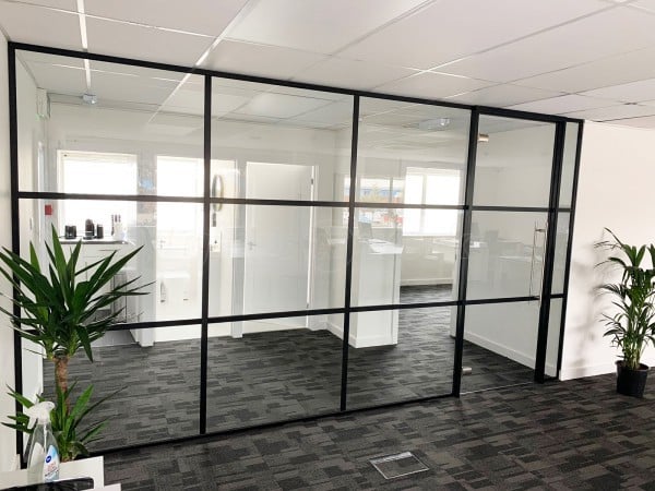 Office Refurbishment (Newbury, Berkshire): T-Bar Industrial Style Acoustic Glazing