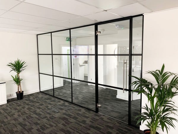 Office Refurbishment (Newbury, Berkshire): T-Bar Industrial Style Acoustic Glazing