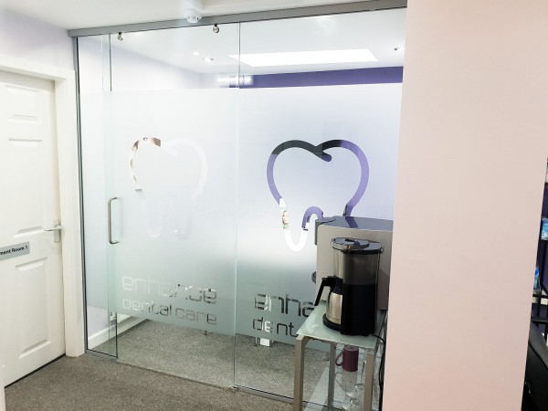Enhance Dental Care (Yarm, Cleveland): Glass Partition With Glazed Sliding Door