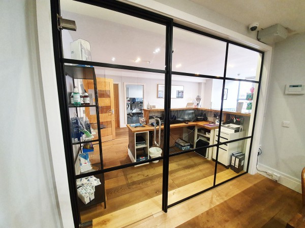 Dental Smiles Takeley (Takeley, Essex): Industrial-Style Glass Wall For Dental Surgery