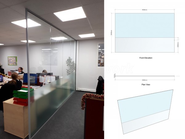 Allsop Pitts Ltd (Torquay, Devon): Small Open Ended Glass Dividing Wall For Office