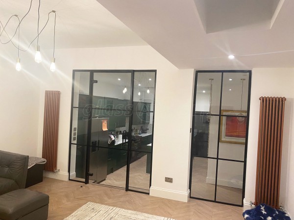 Domestic Project (Leyton, London): T-Bar Slimline Industrial-Style Glass Partitioning