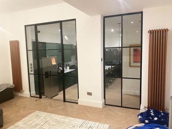 Domestic Project (Leyton, London): T-Bar Slimline Industrial-Style Glass Partitioning