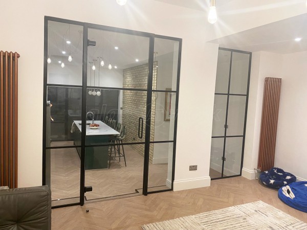 Domestic Project (Leyton, London): T-Bar Slimline Industrial-Style Glass Partitioning