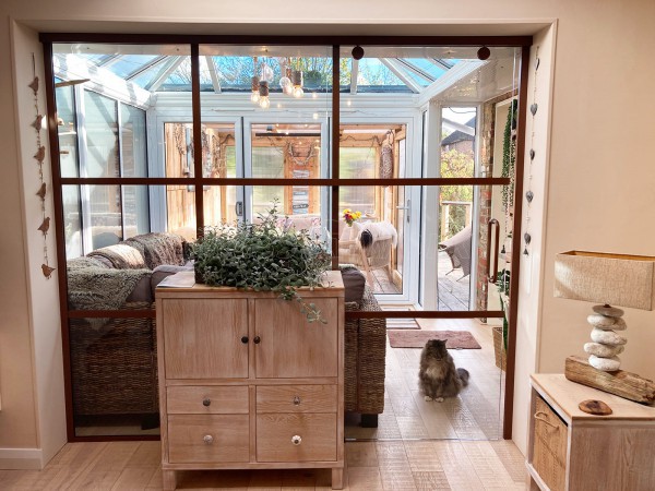 Domestic Project (Chalfont St Peter, Buckinghamshire): Industrial Style Sliding Door Partition With Fawn Brown Trackwork