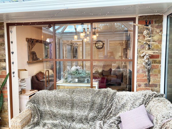 Domestic Project (Chalfont St Peter, Buckinghamshire): Industrial Style Sliding Door Partition With Fawn Brown Trackwork