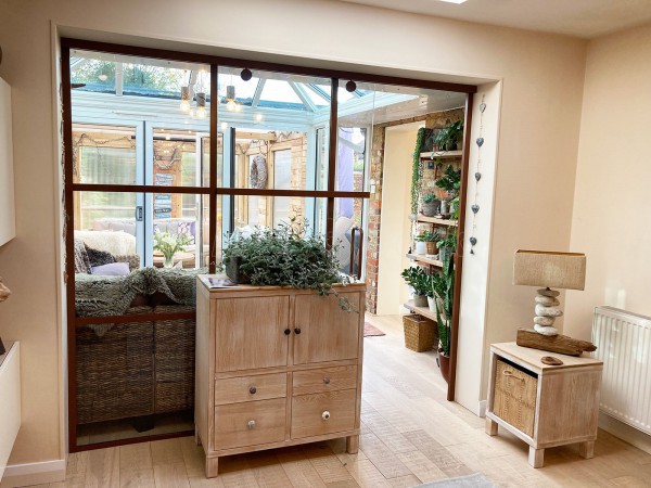 Domestic Project (Chalfont St Peter, Buckinghamshire): Industrial Style Sliding Door Partition With Fawn Brown Trackwork