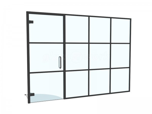 Domestic Project (Goostrey, Cheshire): T-Bar Aluminium Black Framed Glass Wall and Door