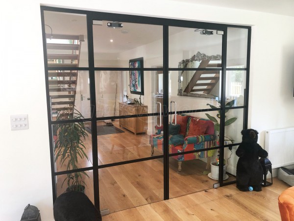 Domestic Project (Salisbury, Wiltshire): T-Bar Aluminium Black Framed Glass Double Doors