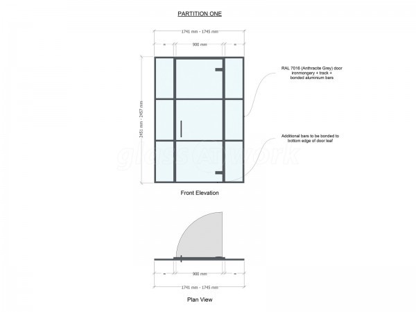 Domestic Project (Nuneaton, Leicestershire): T-Bar Metal and Glass Panel Glazing in Anthracite Grey