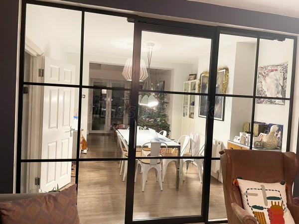 Domestic Project (Coulsdon, London): Black Framed Metal and Glass Room Divider