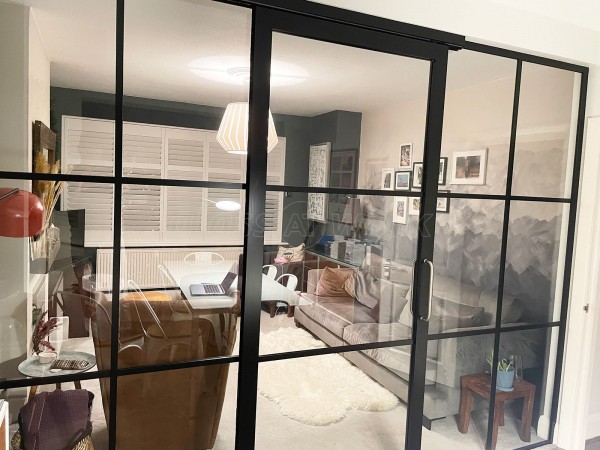 Domestic Project (Coulsdon, London): Black Framed Metal and Glass Room Divider
