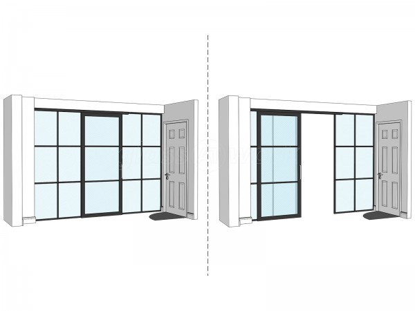 Domestic Project (Coulsdon, London): Black Framed Metal and Glass Room Divider