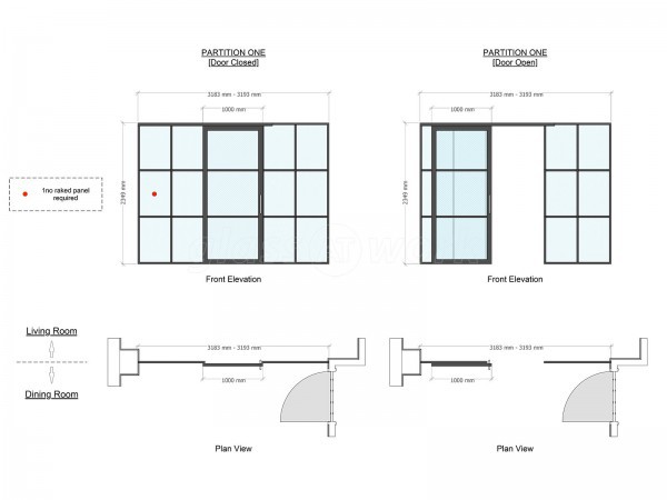 Domestic Project (Coulsdon, London): Black Framed Metal and Glass Room Divider