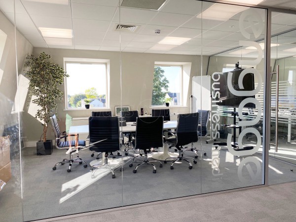 Engage Business Media (Hersham, Surrey): Frameless Glass Offices With Laminated Acoustic Glass And Own Logo Window Film