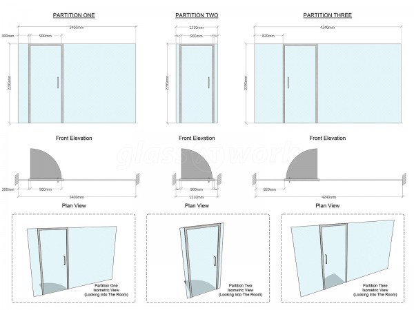 Bespoke Independent Financial Advisers (Woking, Surrey): Acoustic Glass Office Partitions and Doors