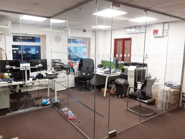 Eurotank Service Group Ltd (Stoke On Trent, Staffordshire): Stepped Glass Partition For Office Room Divider