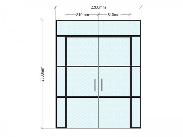 Domestic Project (Margate, Kent): Black T-Bar Factory-Style Glazed Partition With Double Doors