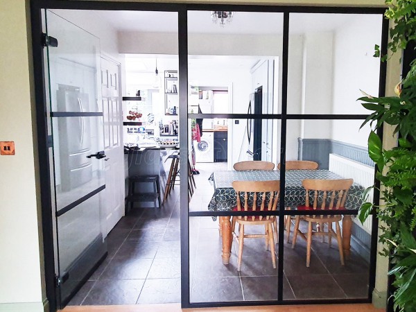 Domestic Project (Wotton-under-Edge, Gloucestershire): Toughened T-Bar Metal and Glass Room Divider