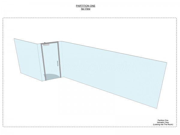 Flo-Mech Ltd (Peterborough, Cambridgeshire): Stepped Glass Office Screen With Bespoke Window Film