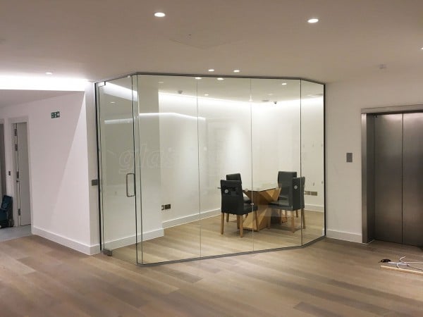 Faceted Glass Office Partitioning