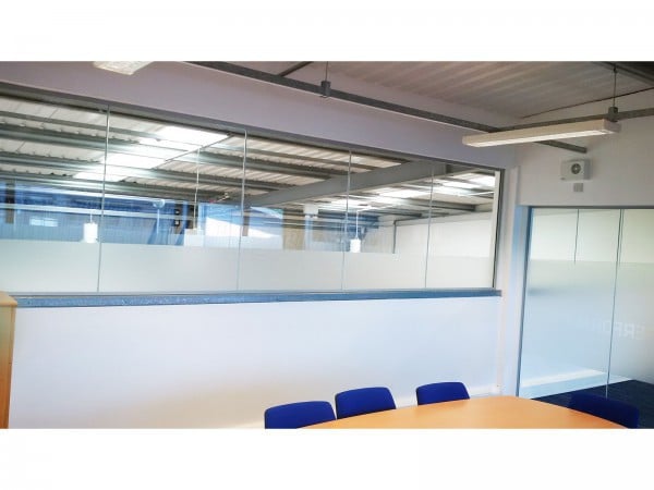 Aerzen (Rotherham, South Yorkshire): Fire Rated Glass Partitioning and Non-Fire Glass Corner Room