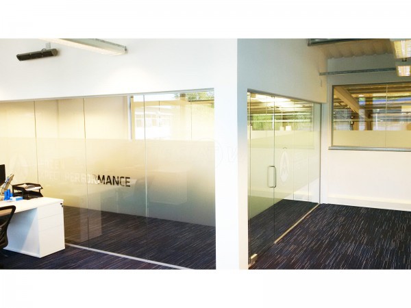 Aerzen (Rotherham, South Yorkshire): Fire Rated Glass Partitioning and Non-Fire Glass Corner Room