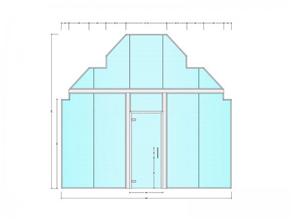 FSG Property Services (Milton Keynes, Buckinghamshire): Large Shaped Glazed Screen With Transom and Glass Office Fit-out