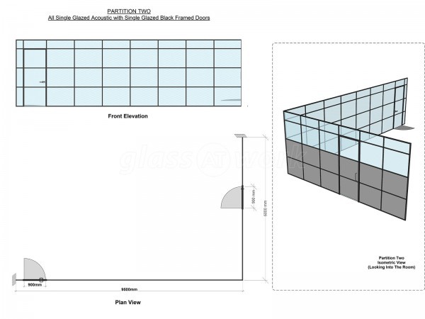 FRAMEWORKS (Westminster, London): Full Office Fit-Out Using Black Industrial Warehouse Glazed Partitions [Our Alternative to Steel Framed Glazing]