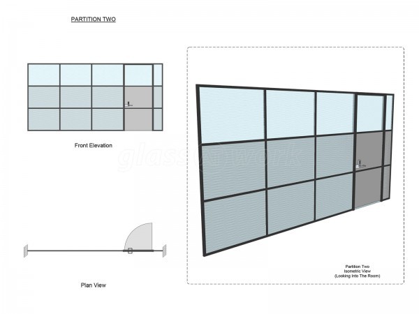 FRAMEWORKS (Westminster, London): Full Office Fit-Out Using Black Industrial Warehouse Glazed Partitions [Our Alternative to Steel Framed Glazing]