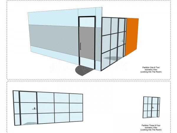 FRAMEWORKS (Westminster, London): Full Office Fit-Out Using Black Industrial Warehouse Glazed Partitions [Our Alternative to Steel Framed Glazing]