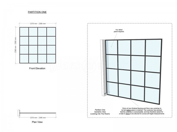 George Projects (Old Town, Edinburgh): Industrial-Style Black Framed Glass Room Divider For A Studio Flat