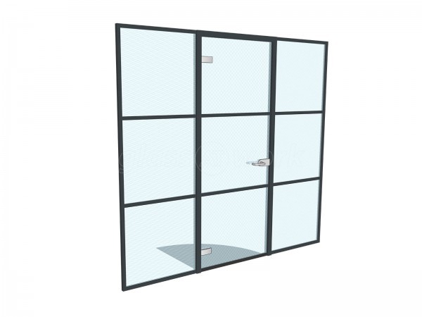 Domestic Project (Salisbury, Wiltshire): T-Bar Black Banded Glass Wall and Door With Soundproofing