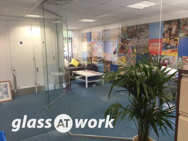 Gibson Games (Sutton, London): Angled Glass Partitioning