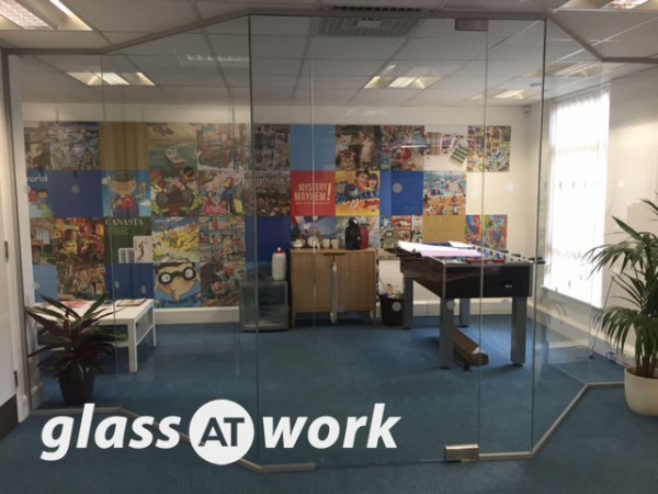 Gibson Games (Sutton, London): Angled Glass Partitioning